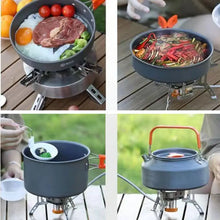 Portable Camping Cookware Set Outdoor Pot Tableware Kit Cooking Water Kettle Pan Travel Cutlery Utensils Hiking Picnic Equipment