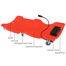 40 Inch Car Repair Lying Board with LED Light Skateboard Spare Parts Repair Board Car Vehicle Service Maintenance Tool