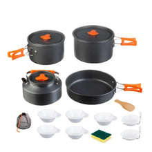 Portable Camping Cookware Set Outdoor Pot Tableware Kit Cooking Water Kettle Pan Travel Cutlery Utensils Hiking Picnic Equipment